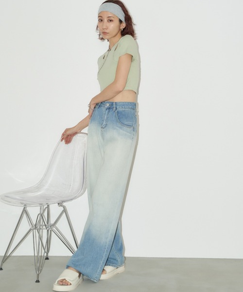 Auntie Rosa Holiday(アンティローザホリデー)の「タンクレイヤードクロップドTEE(Tシャツ/カットソー・レディース・オフホワイト/ブラック/ミント・FREE)」の11枚目の写真
