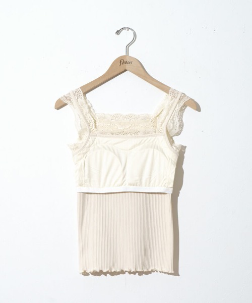flower（フラワー）の「ゴージャスレースブラトップ（キャミソール・レディース・アイボリー/ブラック・FREE）」の22枚目の写真