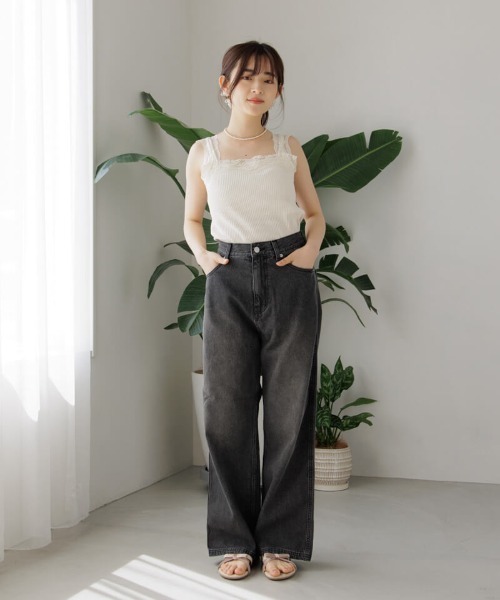 flower（フラワー）の「ゴージャスレースブラトップ（キャミソール・レディース・アイボリー/ブラック・FREE）」の5枚目の写真