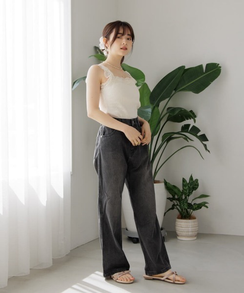 flower（フラワー）の「ゴージャスレースブラトップ（キャミソール・レディース・アイボリー/ブラック・FREE）」の7枚目の写真