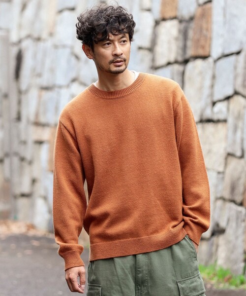 B:MING by BEAMS（ビーミングバイビームス）の「5ゲージ ソリッド クルーネック ニット（ニット/セーター・メンズ・チャコールグレー/オレンジ/ネイビー・LARGE/X-LARGE/SMALL/MEDIUM）」の9枚目の写真