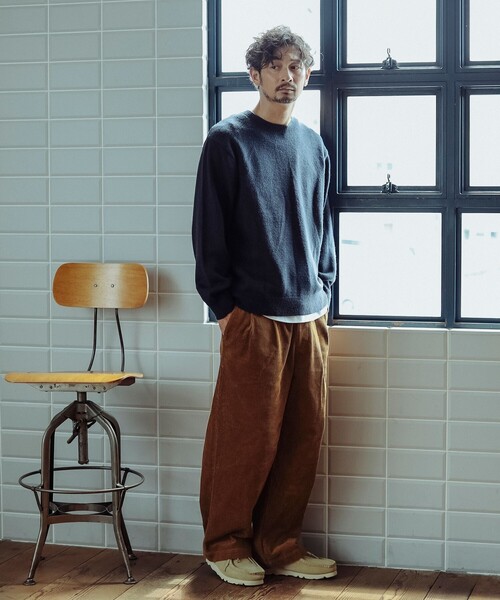 B:MING by BEAMS（ビーミングバイビームス）の「5ゲージ ソリッド クルーネック ニット（ニット/セーター・メンズ・チャコールグレー/オレンジ/ネイビー・LARGE/X-LARGE/SMALL/MEDIUM）」の14枚目の写真