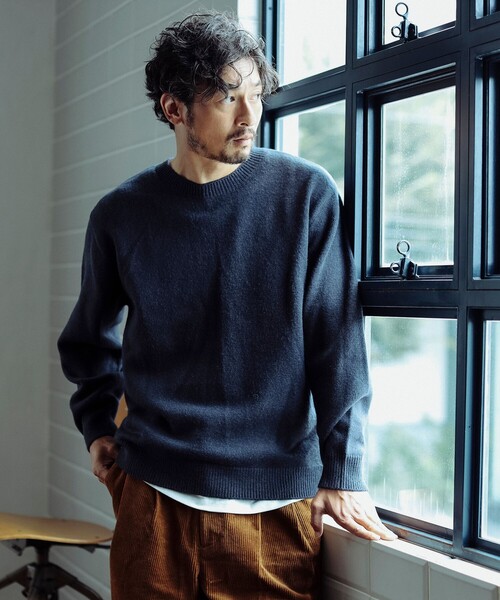 B:MING by BEAMS（ビーミングバイビームス）の「5ゲージ ソリッド クルーネック ニット（ニット/セーター・メンズ・チャコールグレー/オレンジ/ネイビー・LARGE/X-LARGE/SMALL/MEDIUM）」の17枚目の写真