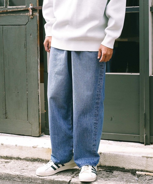 BAYFLOW（ベイフロー）の「【BFJ】12.7OZバギーデニムパンツ（デニムパンツ・メンズ・ライトブルー/ブラック・LARGE/MEDIUM/SMALL）」の2枚目の写真