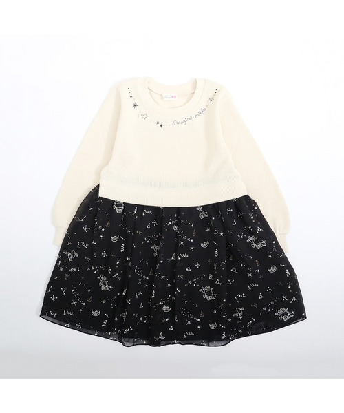 KP(ケーピー)の「星座うさぎちゃん柄シフォンワンピース(90~150)(ワンピース・キッズ・ブラック/アイボリー・90cm/100cm/110cm/120cm/130cm/140cm/150cm)」の13枚目の写真