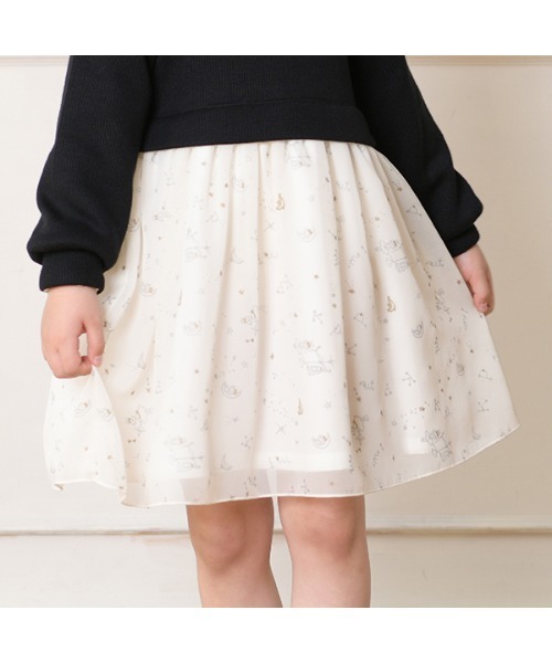 KP(ケーピー)の「星座うさぎちゃん柄シフォンワンピース(90~150)(ワンピース・キッズ・ブラック/アイボリー・90cm/100cm/110cm/120cm/130cm/140cm/150cm)」の7枚目の写真