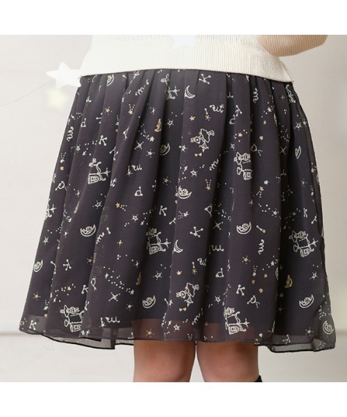 KP(ケーピー)の「星座うさぎちゃん柄シフォンワンピース(90~150)(ワンピース・キッズ・ブラック/アイボリー・90cm/100cm/110cm/120cm/130cm/140cm/150cm)」の11枚目の写真