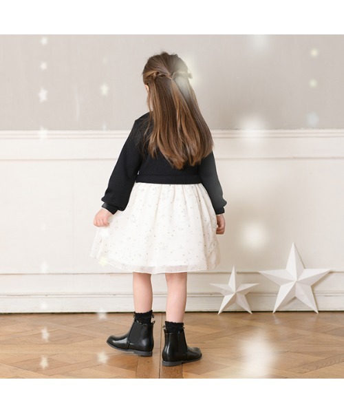 KP(ケーピー)の「星座うさぎちゃん柄シフォンワンピース(90~150)(ワンピース・キッズ・ブラック/アイボリー・90cm/100cm/110cm/120cm/130cm/140cm/150cm)」の5枚目の写真