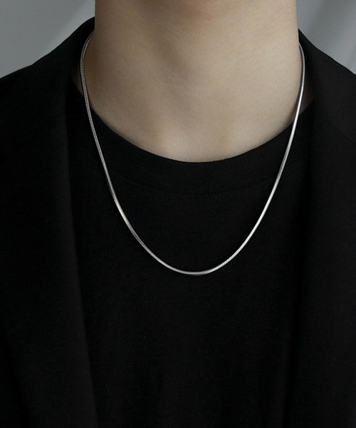 DiamondHearts（ダイヤモンドハーツ）の「シンプルスネークネックレス（ネックレス・メンズ・シルバー・50cm/55cm/60cm）」の9枚目の写真