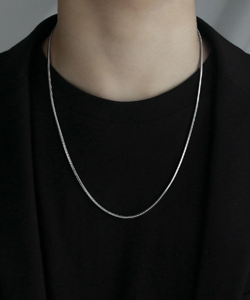 DiamondHearts（ダイヤモンドハーツ）の「シンプルスネークネックレス（ネックレス・メンズ・シルバー・50cm/55cm/60cm）」の7枚目の写真