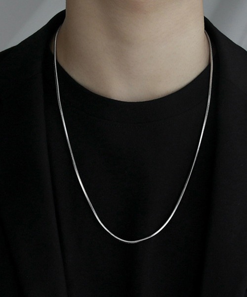 DiamondHearts（ダイヤモンドハーツ）の「シンプルスネークネックレス（ネックレス・メンズ・シルバー・50cm/55cm/60cm）」の6枚目の写真