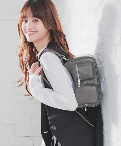 Honeys（ハニーズ）の「アウトポケットバッグ（ショルダーバッグ・レディース・シルバー/アイボリー/ブラック/グレー/レッド/ブラウン・FREE）」の13枚目の写真