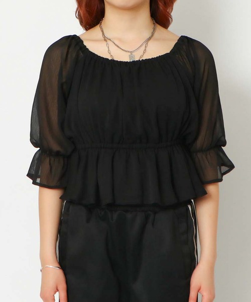 GORGE(ゴージ)の「《オフショル×ペプラム》レディース 2WAYブラウス フェミニン 春夏秋(シャツ/ブラウス・レディース・オフホワイト/グレー/ブラック/サックスブルー・F)」の9枚目の写真