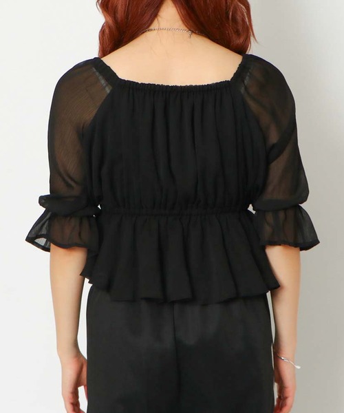 GORGE(ゴージ)の「《オフショル×ペプラム》レディース 2WAYブラウス フェミニン 春夏秋(シャツ/ブラウス・レディース・オフホワイト/グレー/ブラック/サックスブルー・F)」の7枚目の写真