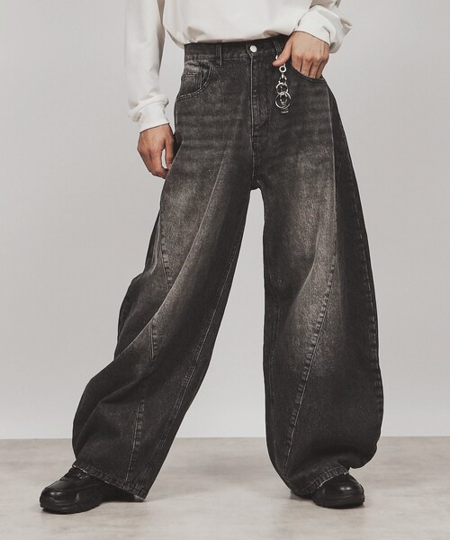 tk.TAKEO KIKUCHI(ティーケータケオキクチ)の「【Aラインシリーズ】ダボデニム(デニムパンツ・メンズ・グレー系3/ブラック系3・03/02)」の14枚目の写真