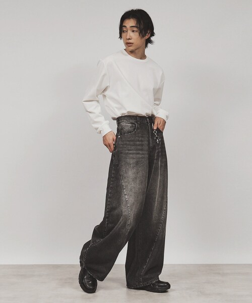 tk.TAKEO KIKUCHI(ティーケータケオキクチ)の「【Aラインシリーズ】ダボデニム(デニムパンツ・メンズ・グレー系3/ブラック系3・03/02)」の16枚目の写真