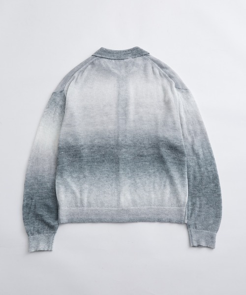 ADAM ET ROPE'(アダムエロペ)の「【WEB限定】シアー グラデーション ニットポロ カーディガン / ロングシーズン着用可能 / ユニセックス(カーディガン/ボレロ・メンズ・ライトグレー/ブルー系その他4/ブラウン系その他2・M/L)」の8枚目の写真
