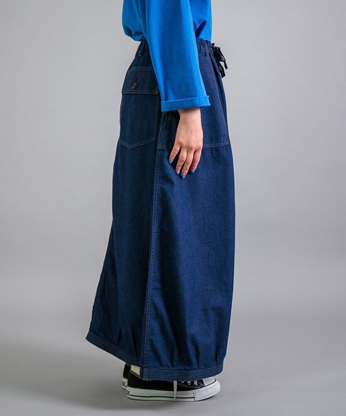 OMNIGOD womens / オムニゴッド] エプロンデニム パラシュートベーカー