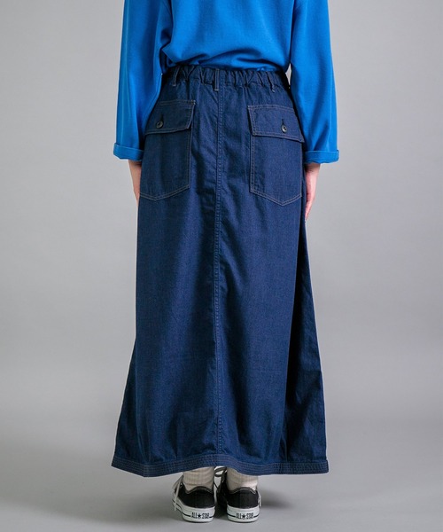 OMNIGOD デニムスカート OMNIGOD womens / オムニゴッド] エプロンデニム パラシュート