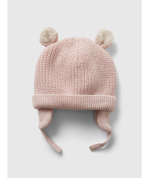 GAP（ギャップ）の「裏ボア くまさんビーニー (ベビー)（ニットキャップ/ビーニー・キッズ・ブルー/ナチュラル/ピンク・6-12M/3-6M/0-3M）」の3枚目の写真