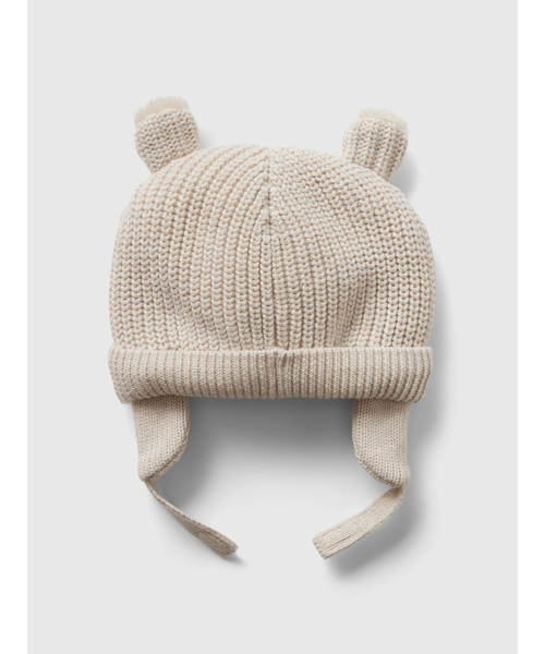 GAP（ギャップ）の「裏ボア くまさんビーニー (ベビー)（ニットキャップ/ビーニー・キッズ・ブルー/ナチュラル/ピンク・6-12M/3-6M/0-3M）」の4枚目の写真