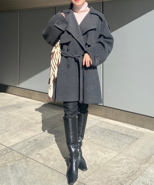 【即日発送！】美品 anuans アニュアンス リバーミドルトレンチコート リバーミドルトレンチコート（トレンチコート）｜anuans（ア