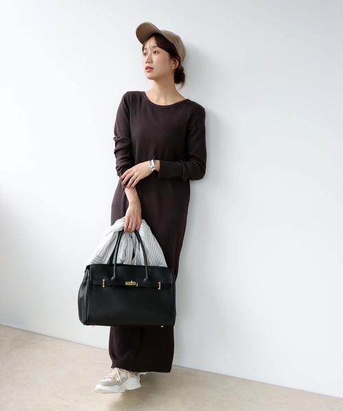 AULENTTI（オウレンティ）の「2wayレザートートBAG【AULENTTI/オーレンティ】（トートバッグ・レディース・ブラック/グレー・フリー）」の7枚目の写真