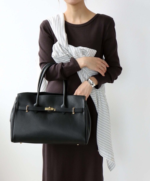 AULENTTI（オウレンティ）の「2wayレザートートBAG【AULENTTI/オーレンティ】（トートバッグ・レディース・ブラック/グレー・フリー）」の10枚目の写真