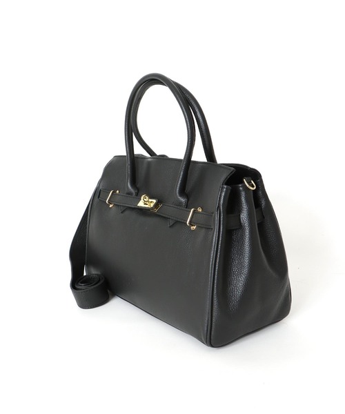 AULENTTV/オウレンティ　トートバッグ　黒 2wayレザートートBAG【AULENTTI/オーレンティ】（トートバッグ