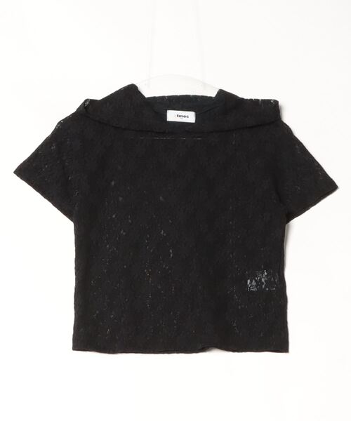 atmos pink(アトモスピンク)の「atmos pink Lace Short Sleeves Hoodie / アトモス ピンク レース ショート スリーブ フーディ(Tシャツ/カットソー・レディース・ブラック/ホワイト・FREE)」の7枚目の写真