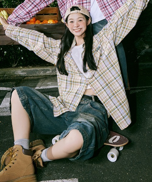 【セール】【Lemanism】オンブレチェック デザイン 胸ポケット付き カジュアル シャツ（シャツ/ブラウス）｜Good Riddance（グッドリダンス）