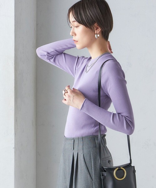 【セール】〈手洗い可能〉レーヨン ポリ リブ クルーネック プルオーバー（ニット/セーター）｜SHIPS（シップス）