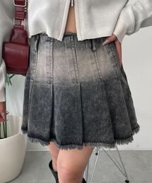 WEGO | WEGO/【24年秋冬新作】ヴィンテージウォッシュプリーツスカパン(デニムスカート)