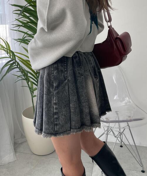 ウギ/レイ着用！Cider◆デニムウォッシュドプリーツミニスカート 71uo0ABvTQL._UY350_.jpg