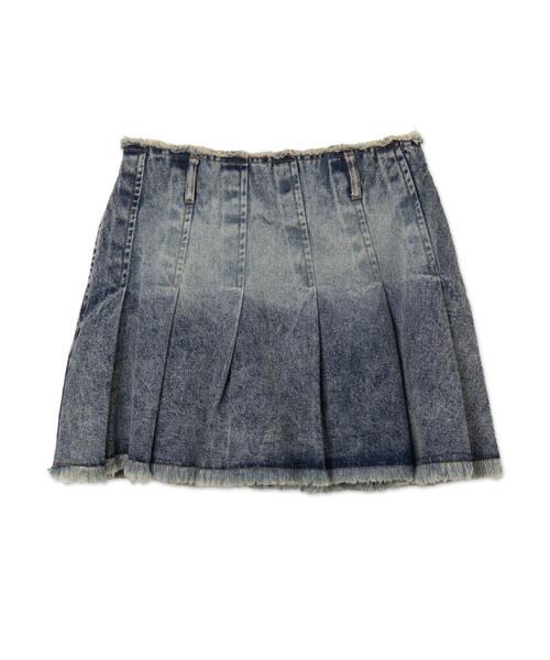 [ JEANS] Girlヴィンテージプリーツデニムスカート me+em select デニムスカート 「 インパン裏地付き