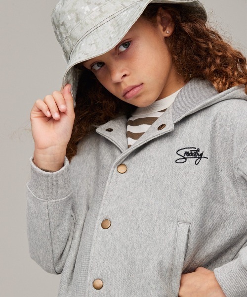 Smoothy（スムージー）の「Smoothy Snap parka / スムージー スナップパーカー（パーカー・キッズ・ブラック/ヘザーグレー・MEDIUM/LARGE/X-LARGE/SMALL）」の4枚目の写真