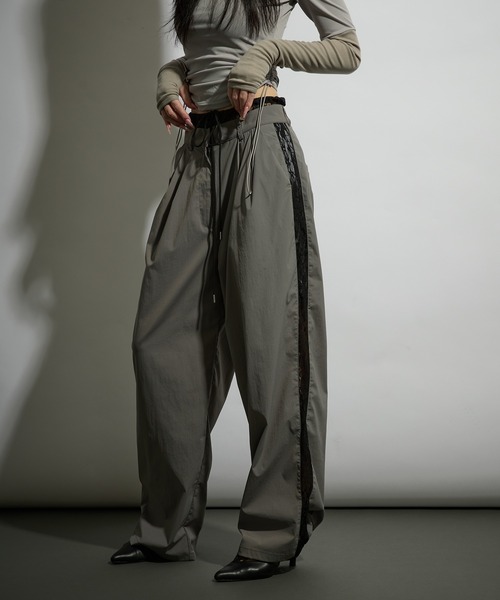 パンツ LATTO DOUBLE BELT PANTS セール】lace double waist pants / レースダブルウエストパンツ