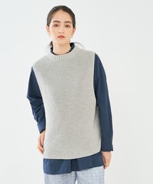 collex | バックレースアップ畔編みベスト(ベスト)