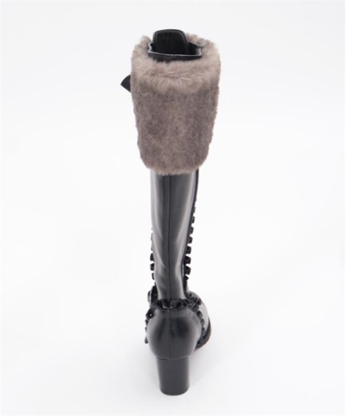 axes femme（アクシーズファム）の「レースアップロングブーツ（ブーツ・レディース・ブラック/ダークブラウン・MEDIUM/LARGE）」の4枚目の写真