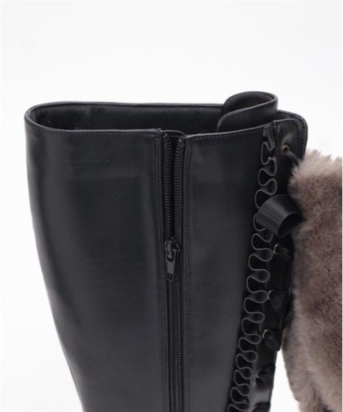 axes femme（アクシーズファム）の「レースアップロングブーツ（ブーツ・レディース・ブラック/ダークブラウン・MEDIUM/LARGE）」の9枚目の写真