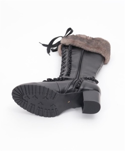 axes femme（アクシーズファム）の「レースアップロングブーツ（ブーツ・レディース・ブラック/ダークブラウン・MEDIUM/LARGE）」の12枚目の写真