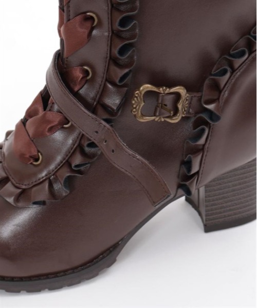 axes femme（アクシーズファム）の「レースアップロングブーツ（ブーツ・レディース・ブラック/ダークブラウン・MEDIUM/LARGE）」の18枚目の写真