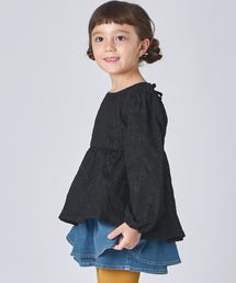 バックリボン ジャガード花柄ブラウス