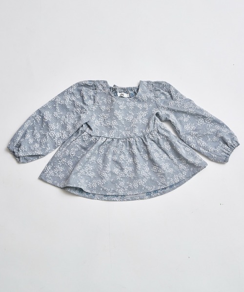 pairmanon(ペアマノン)の「バックリボン ジャガード花柄ブラウス(シャツ/ブラウス・キッズ・ブラック/アイボリー/ベージュ/ダークブルー/ピンク系その他/ブラック系その他・120/110/140/150/130/100/90)」の8枚目の写真