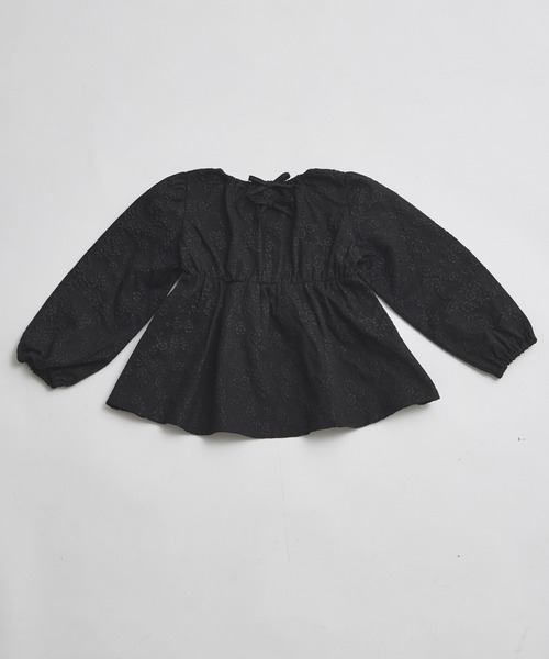 pairmanon(ペアマノン)の「バックリボン ジャガード花柄ブラウス(シャツ/ブラウス・キッズ・ブラック/アイボリー/ベージュ/ダークブルー/ピンク系その他/ブラック系その他・120/110/140/150/130/100/90)」の15枚目の写真