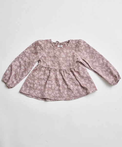 pairmanon(ペアマノン)の「バックリボン ジャガード花柄ブラウス(シャツ/ブラウス・キッズ・ブラック/アイボリー/ベージュ/ダークブルー/ピンク系その他/ブラック系その他・120/110/140/150/130/100/90)」の18枚目の写真