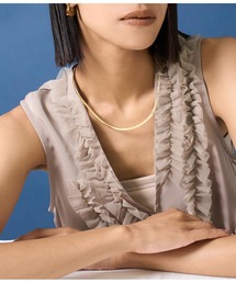 Settimissimo | 金属アレルギー対応ステンレスカーブデザインシンプルネックカフ(ネックレス)