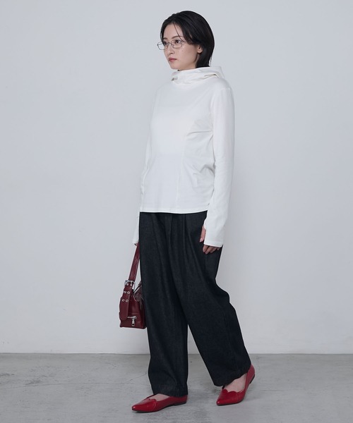 le ELMi(ルエルミ)の「Compact hoodie pullover / コンパクトフーディカットソー(Tシャツ/カットソー・レディース・オフホワイト/グレー/ブラック・FREE)」の14枚目の写真