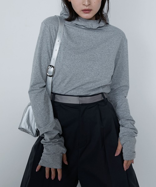 le ELMi(ルエルミ)の「Compact hoodie pullover / コンパクトフーディカットソー(Tシャツ/カットソー・レディース・オフホワイト/グレー/ブラック・FREE)」の5枚目の写真