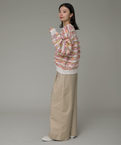 ニットパーカー　URBAN RESEARCH Sonny Label URBAN RESEARCH Sonny Label カーディガン マルチボーダーニット